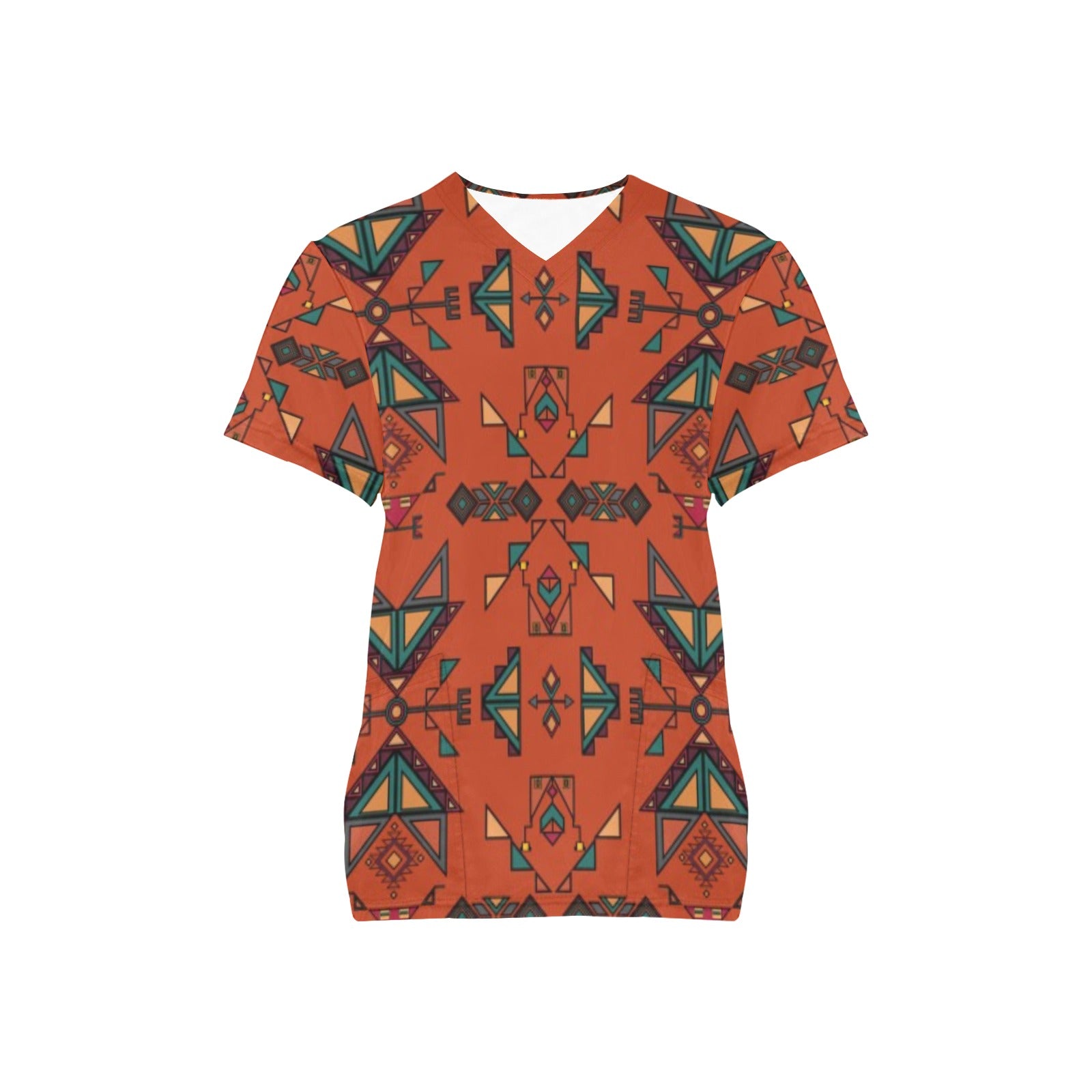Arrow dawn Orange Scrub Top