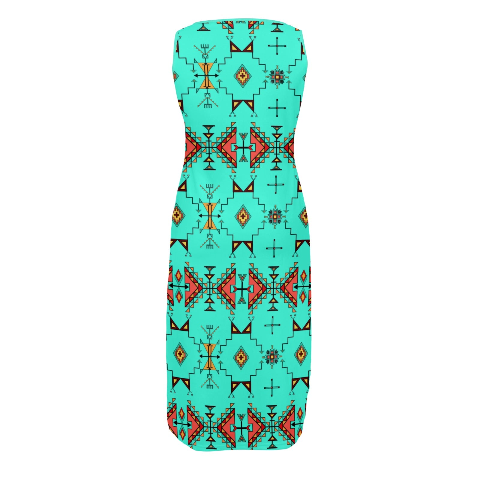 Thunder Flight Turquoise Phaedra Sleeveless Open Fork Long Dress