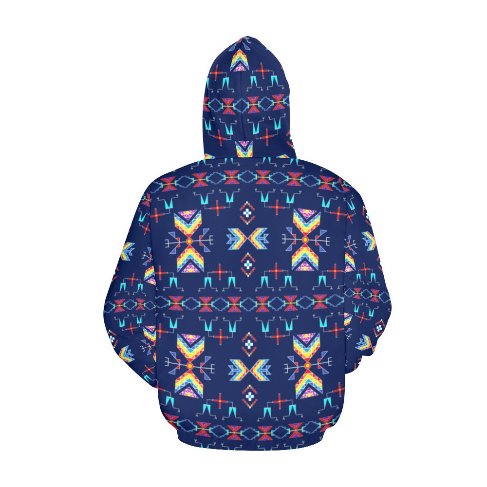 Rainy Chief Rainbow Night Lake Hoodie for Women (USA Size)