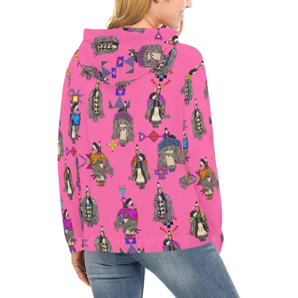 Women's Tradish Dancers Pink Hoodie for Women (USA Size)