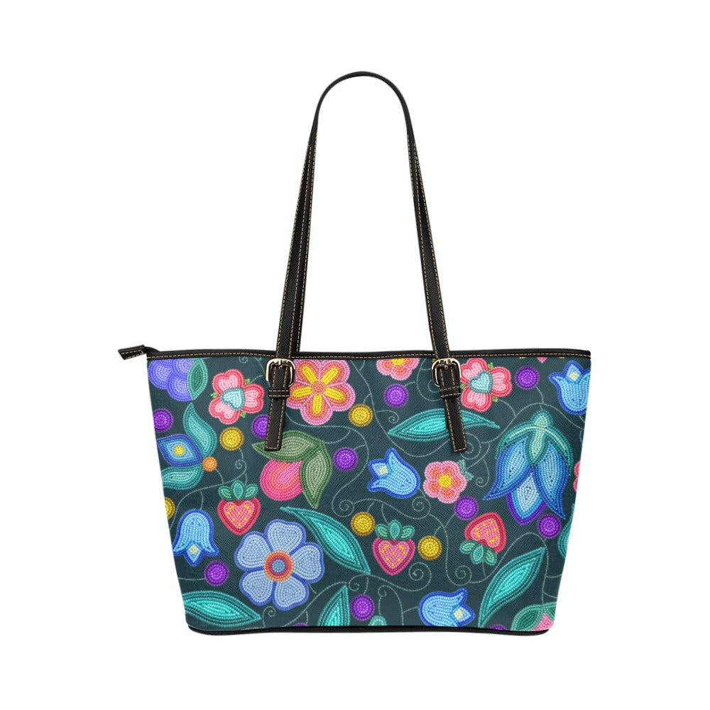 Sweet Offering Dark Teal Leather Tote Bag/Large