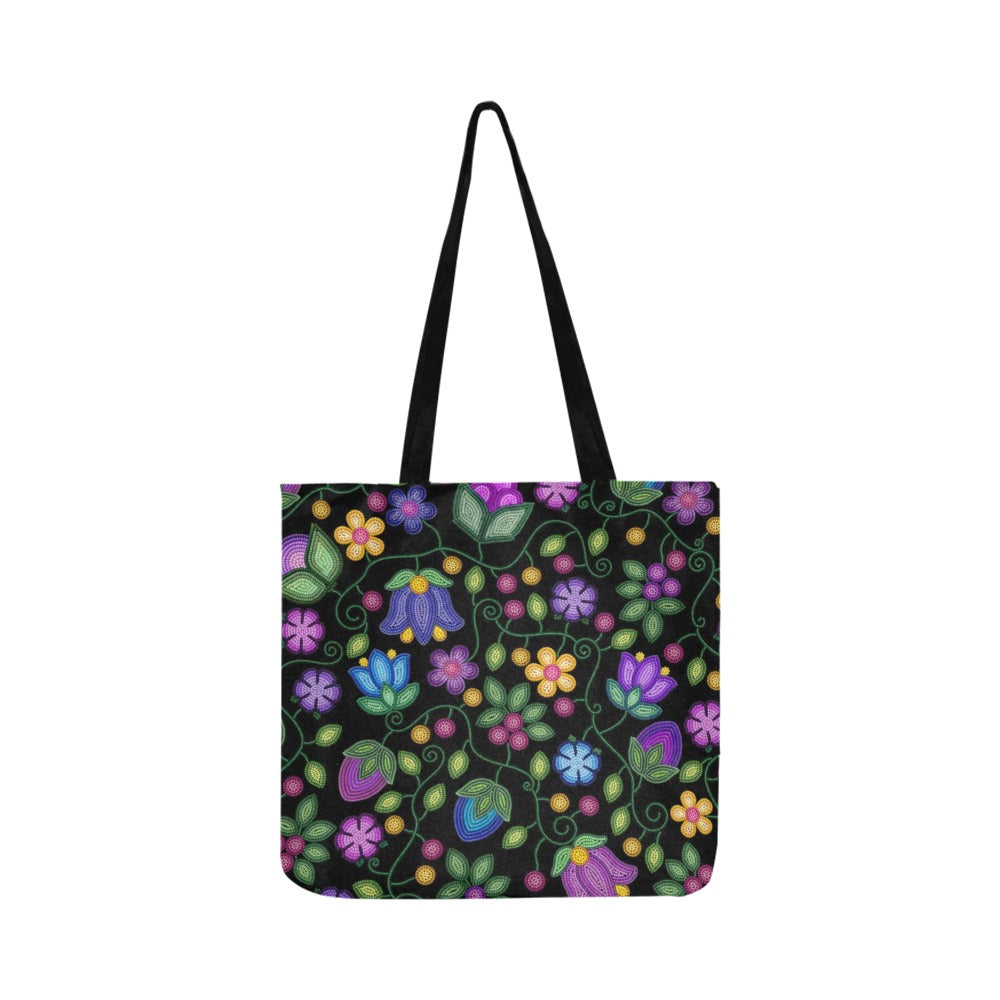 Bloom Uplift Black Reusable Shopping Bag (Two sides)