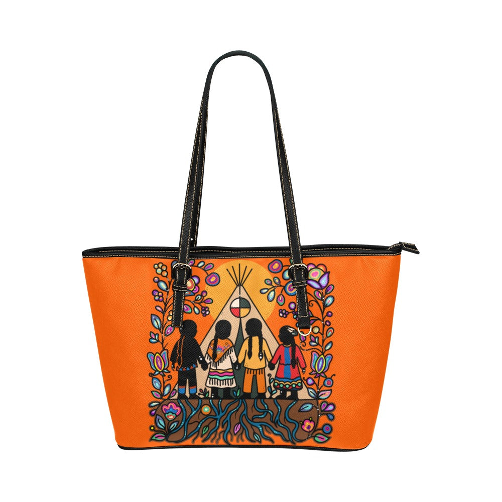 Rooted in Culture Large Leather Tote Bag