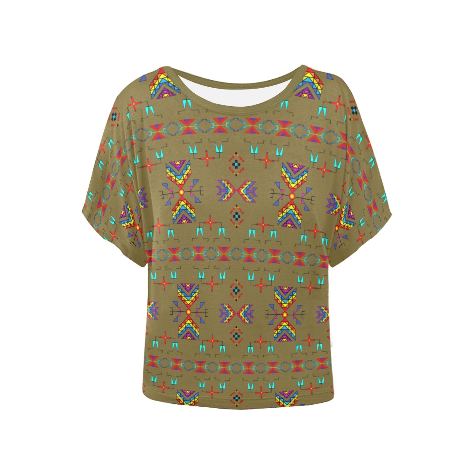 Rainy Chief Rainbow Sage Grass Women's Batwing-Sleeved Blouse T shirt