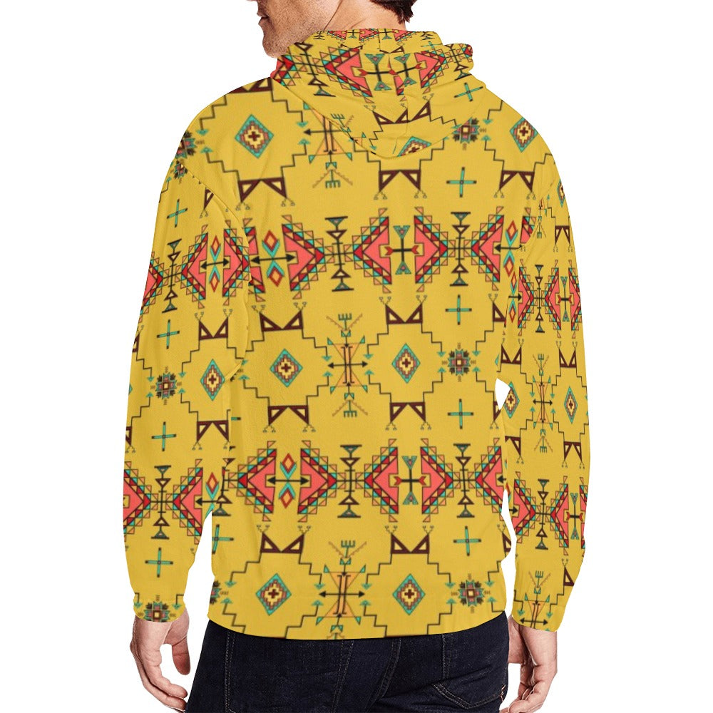 Thunder Flight Yellow Men's Zipper Hoodie