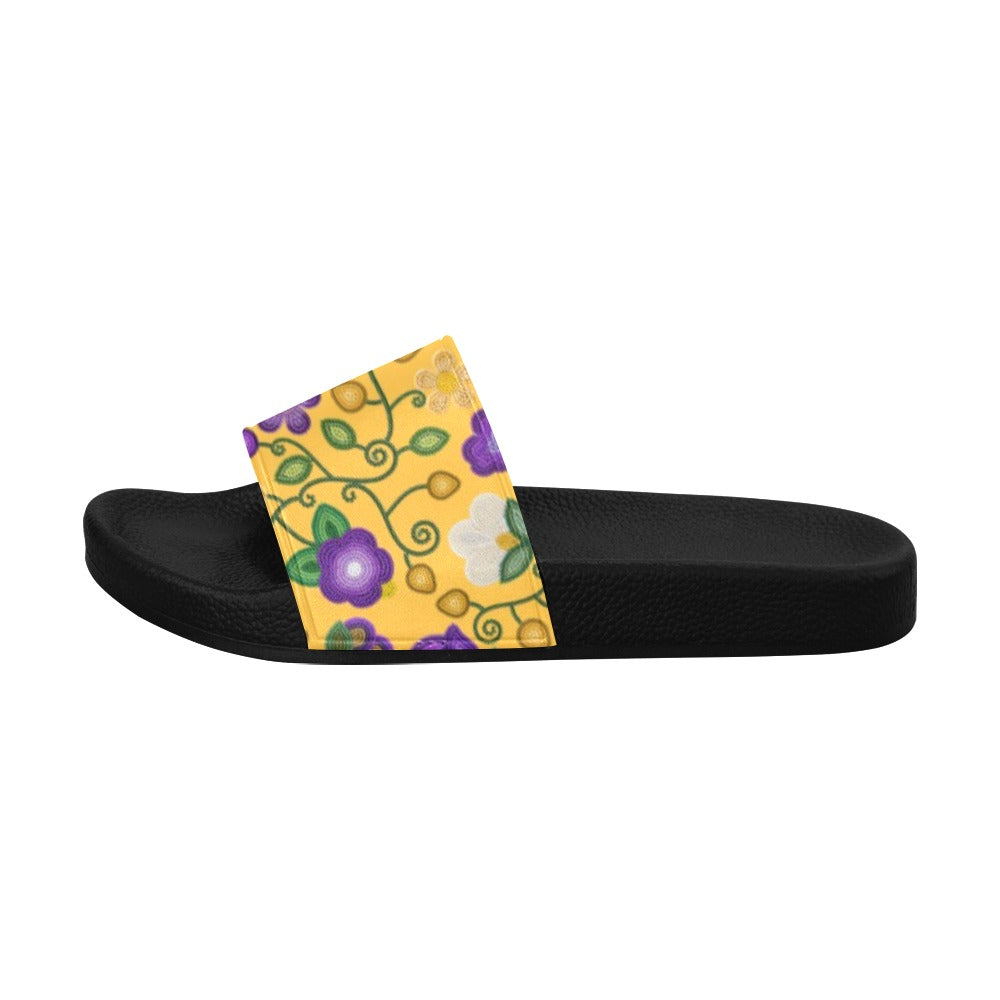 Midnight Moss Bloom Yellow Men's Slide Sandals