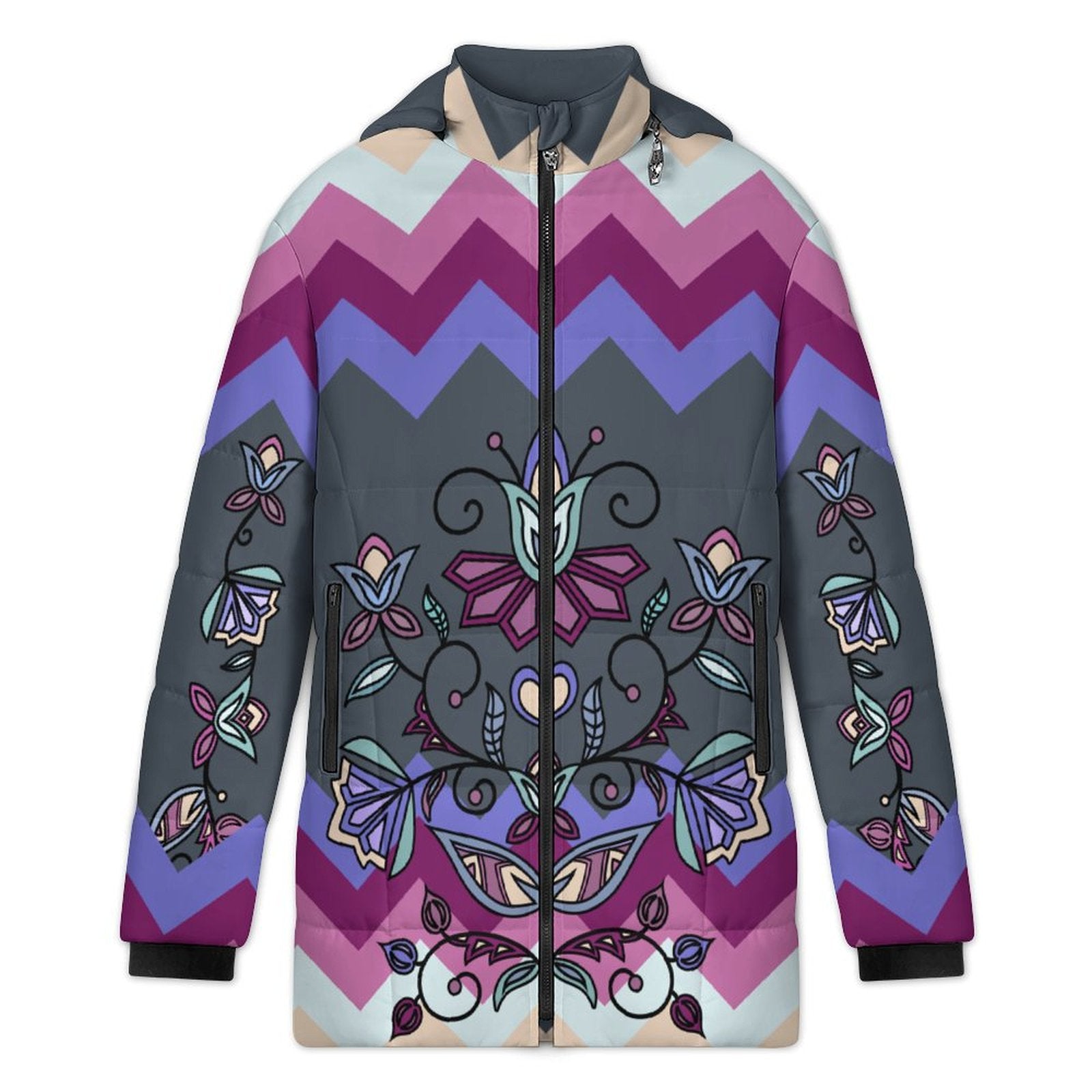 Moonlit Frost Women's Hooded Puffer Coat