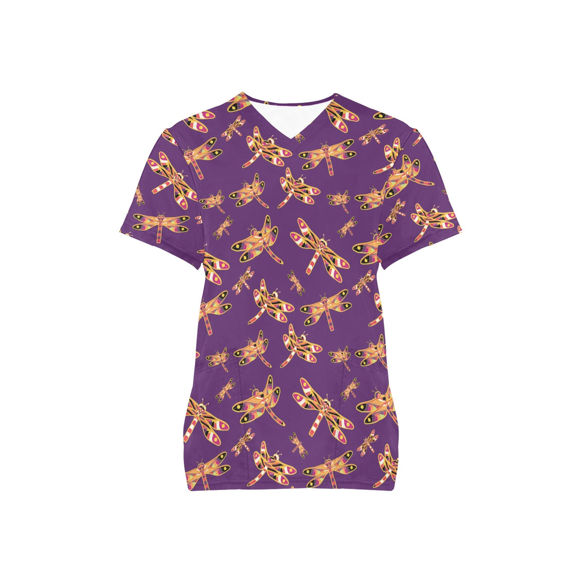 Gathering Yellow Purple Scrub Top