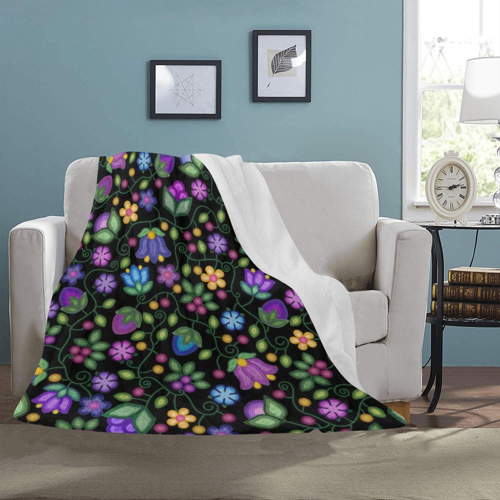 Bloom Uplift Black Ultra-Soft Micro Fleece Blanket 50"x60"