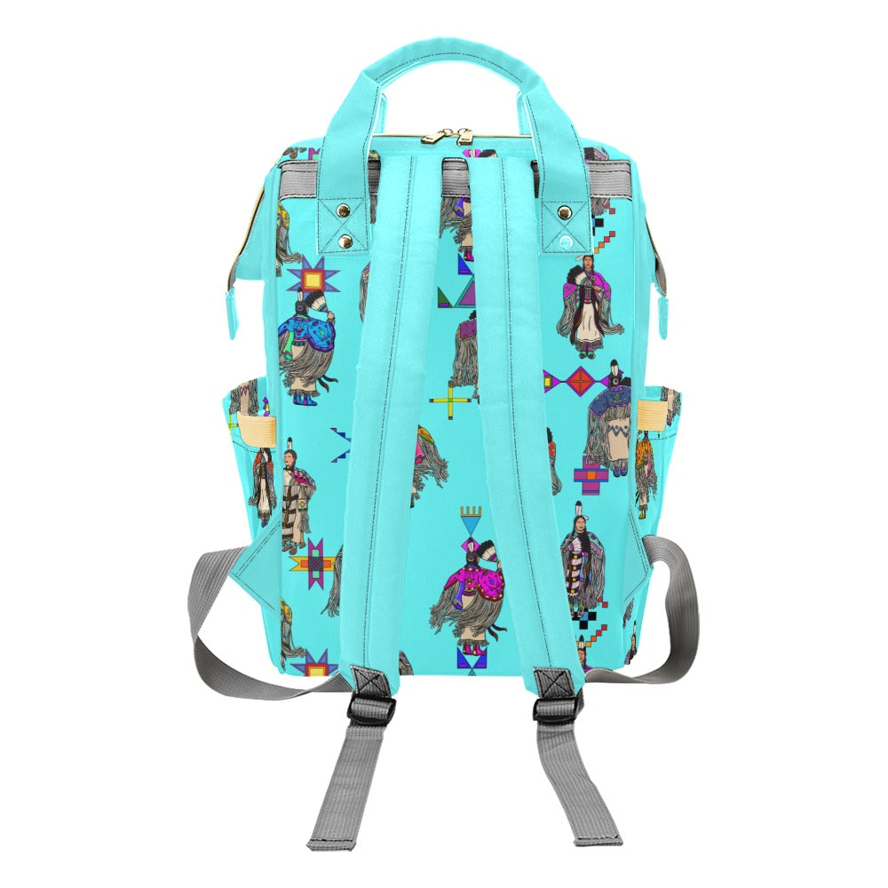 Women's Tradish Dancers Turquoise Multi-Function Diaper Backpack/Diaper Bag