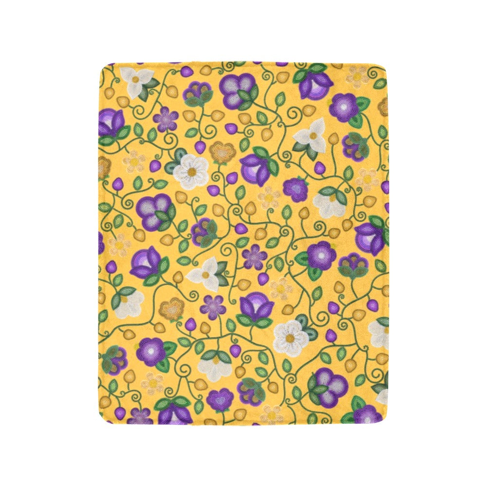 Midnight Moss Bloom Yellow Ultra-Soft Micro Fleece Blanket 40"x50"
