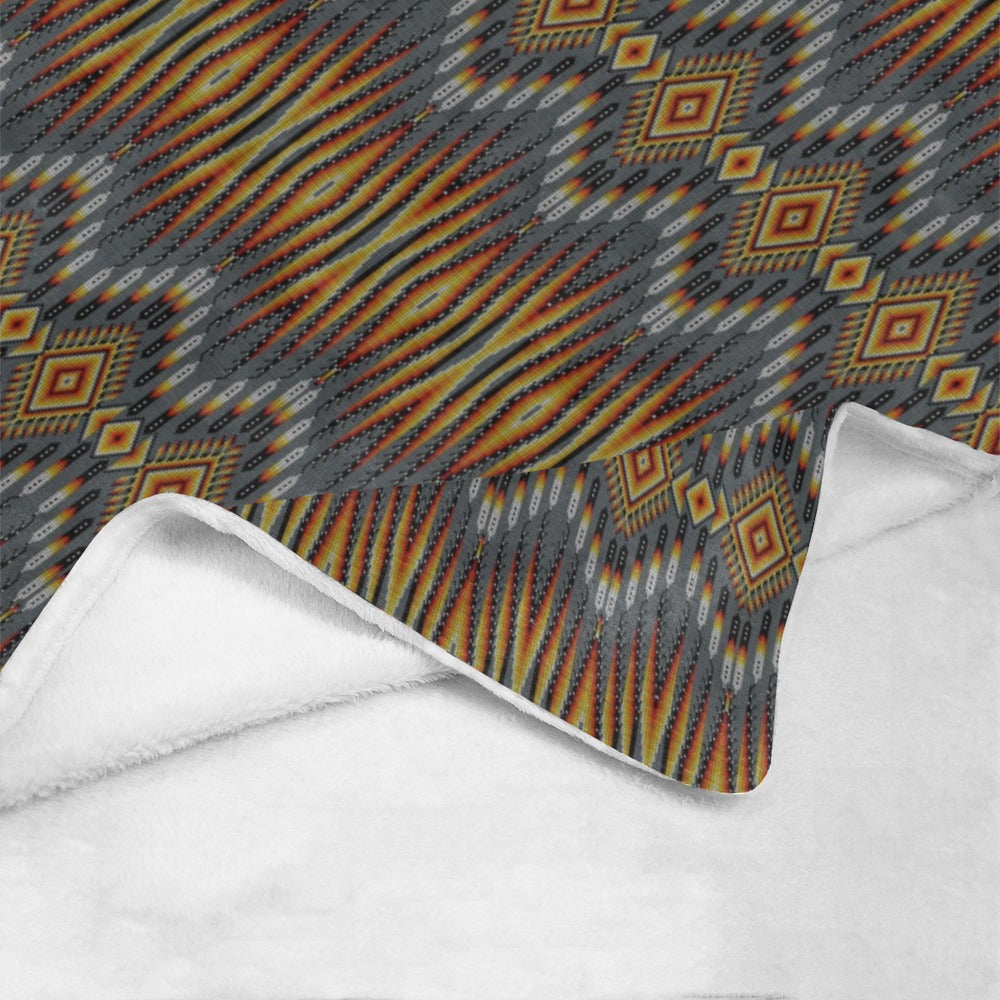 Fire Feather Grey Ultra-Soft Micro Fleece Blanket 50"x60"