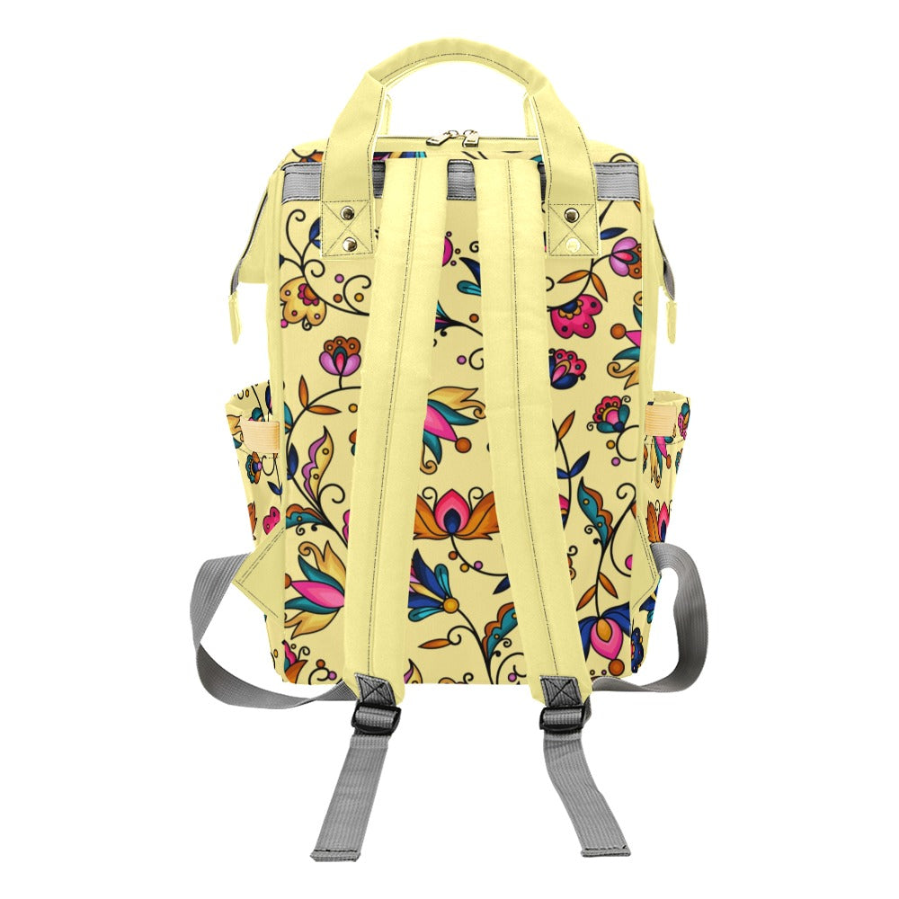 Copper Prairie Petals Yellow Multi-Function Diaper Backpack/Diaper Bag