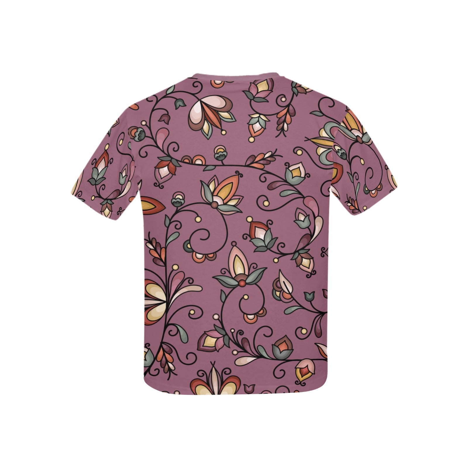 Burnt Sky Petals Magenta Kids' T-shirt (USA Size)