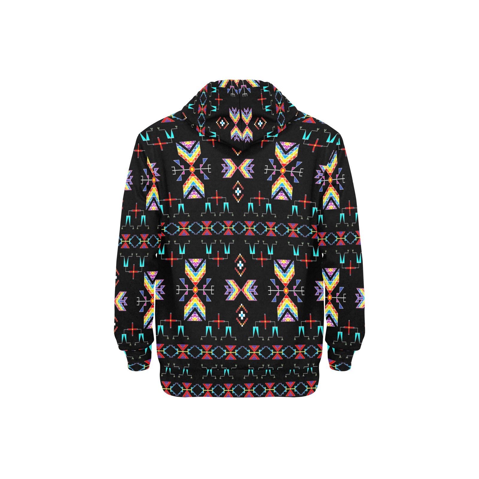 Rainy Chief Rainbow Black Men's Long Sleeve Fleece Hoodie