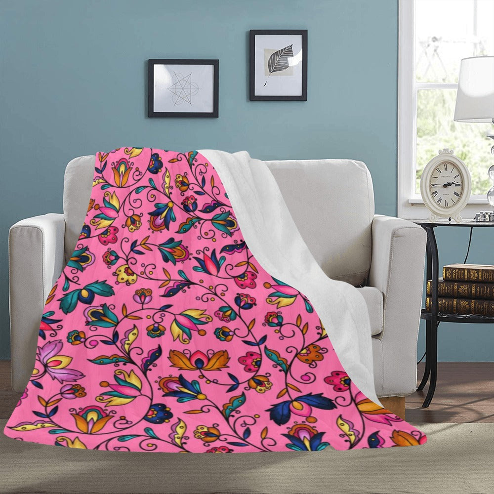 Copper Prairie Petals Pink Ultra-Soft Micro Fleece Blanket 60"x80"
