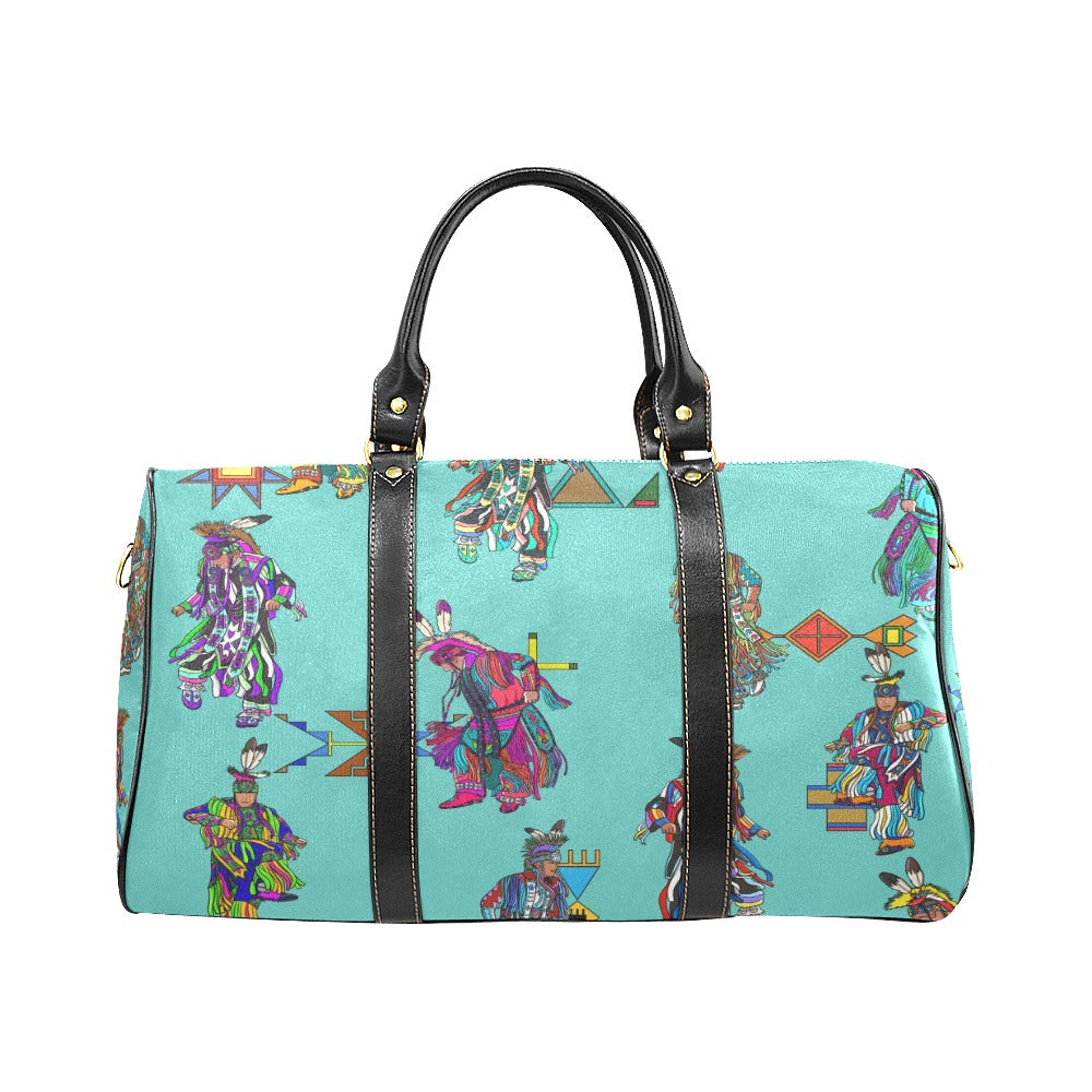 Men's Grass Dancers Eggshell Blue Waterproof Travel Bag/Small