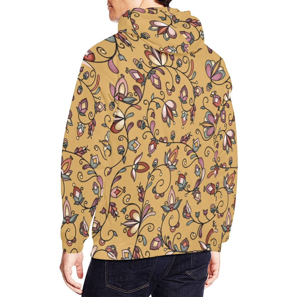 Burnt Sky Petals Gold Hoodie for Men (USA Size)