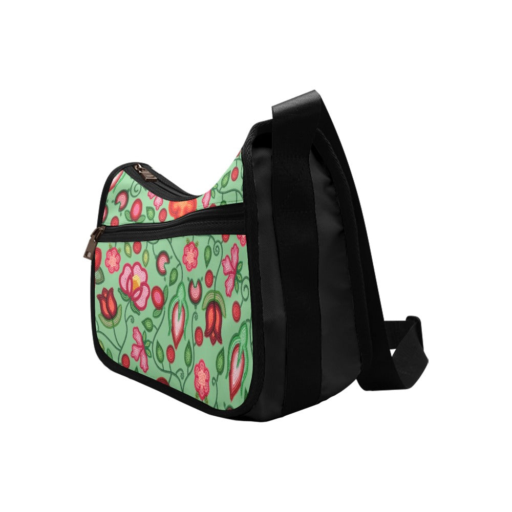 Rose Reverie Green Crossbody Bag