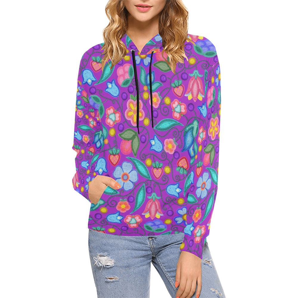 Sweet Offering Purple All Over Print Hoodie for Women (USA Size)