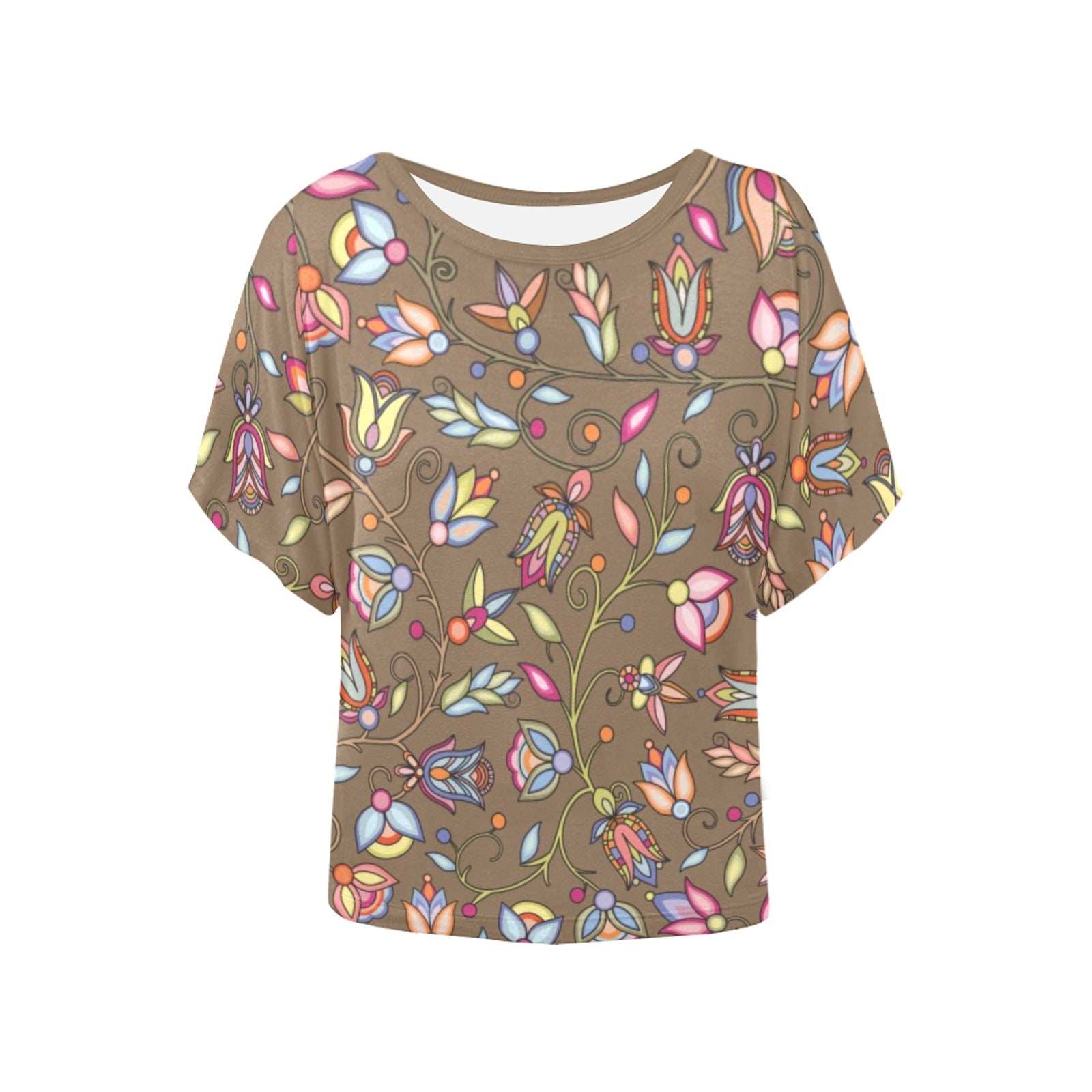 Buffalo Bloom Earth Song Women's Batwing-Sleeved Blouse T shirt