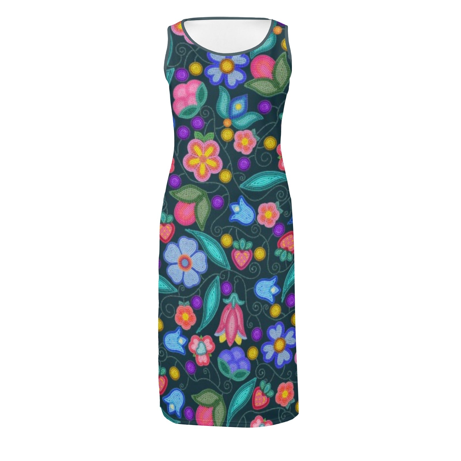 Sweet Offering Dark Teal Phaedra Sleeveless Open Fork Long Dress