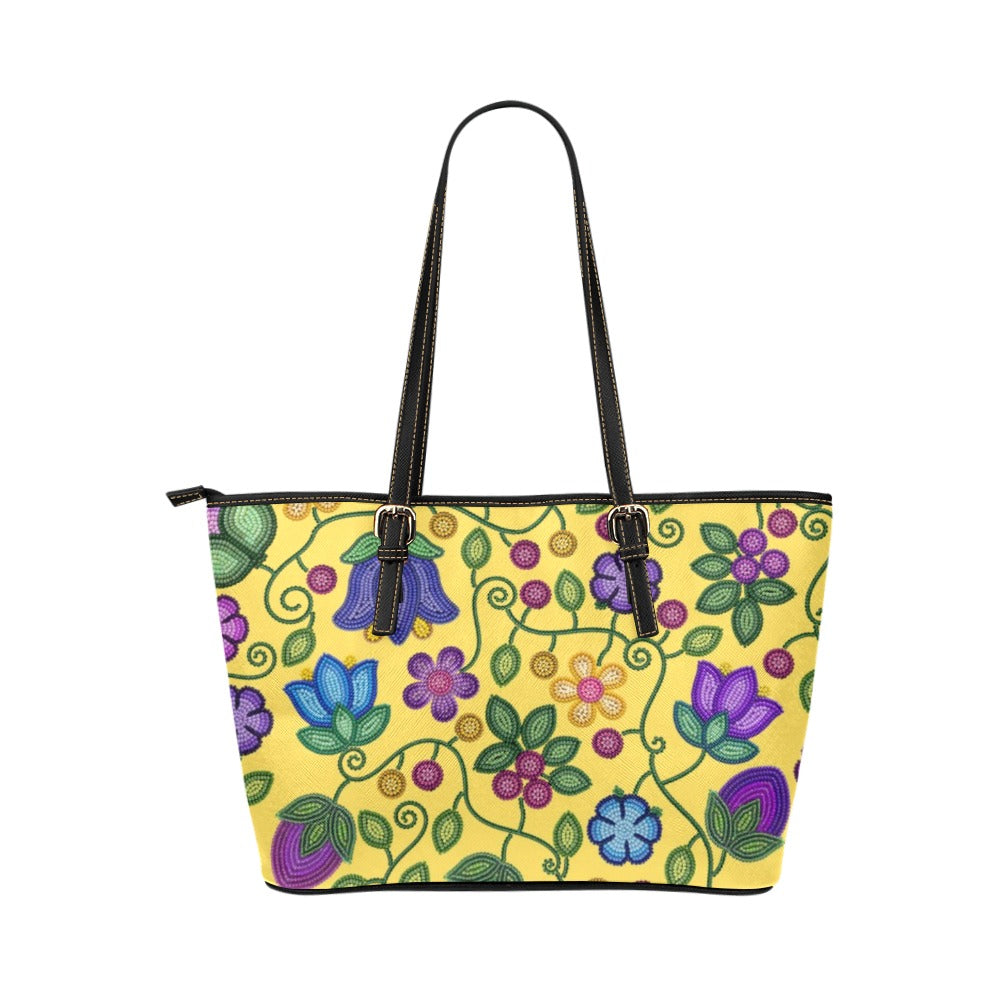 Bloom Uplift Yellow Leather Tote Bag/Large