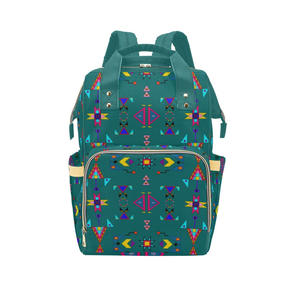 Enemy Territory Teal Multi-Function Diaper Backpack/Diaper Bag