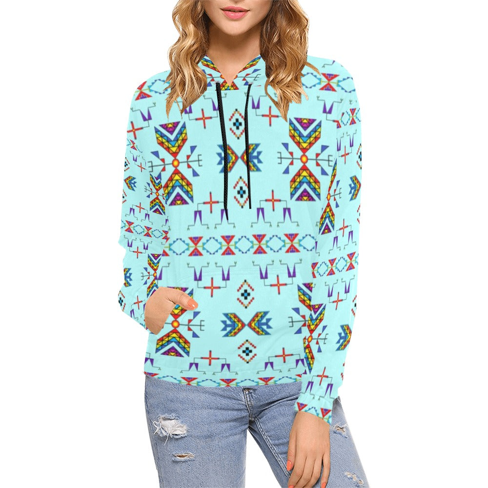 Rainy Chief Rainbow Robin Egg Hoodie for Women (USA Size)
