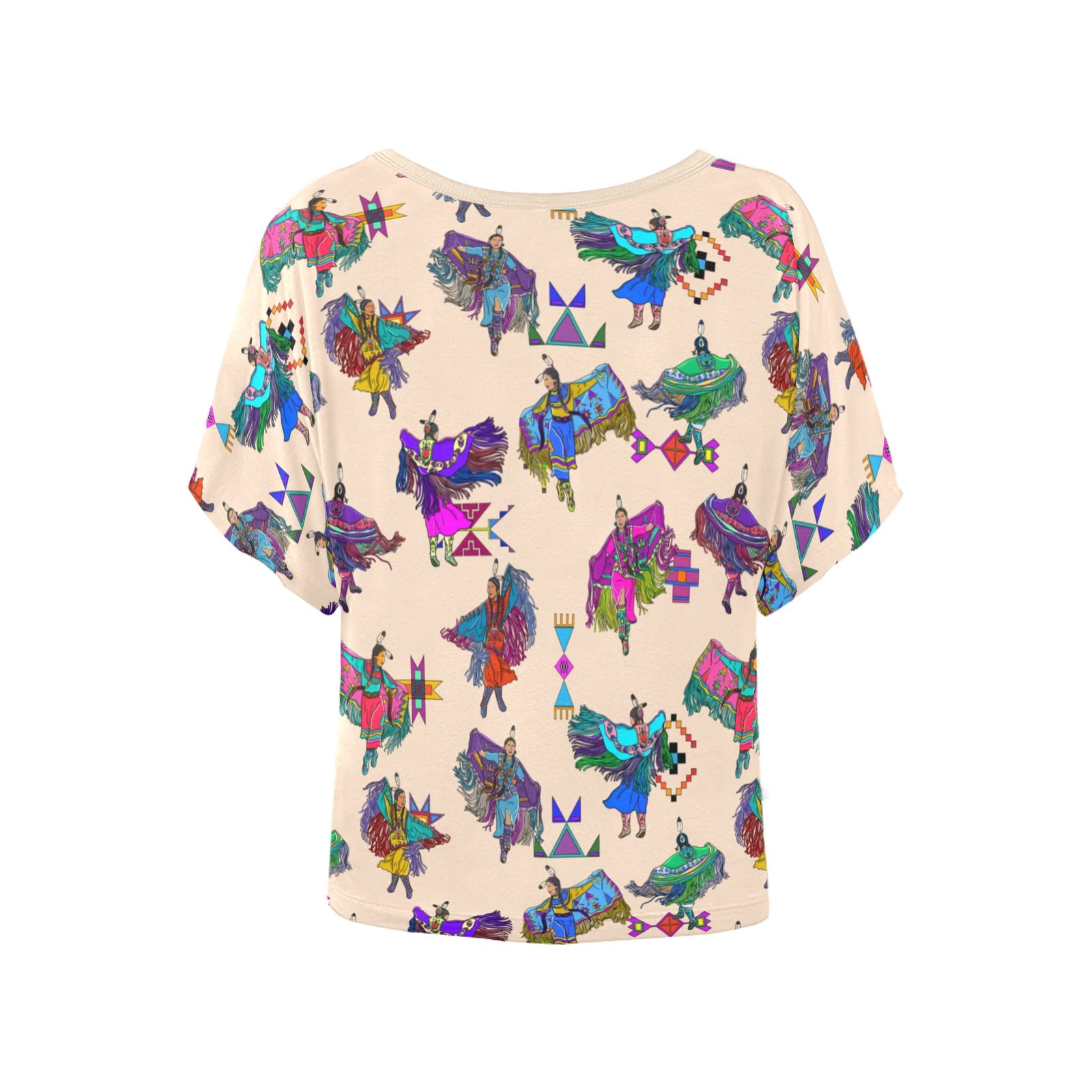 Women's Fancy Dancers Muslin Women's Batwing-Sleeved Blouse T shirt