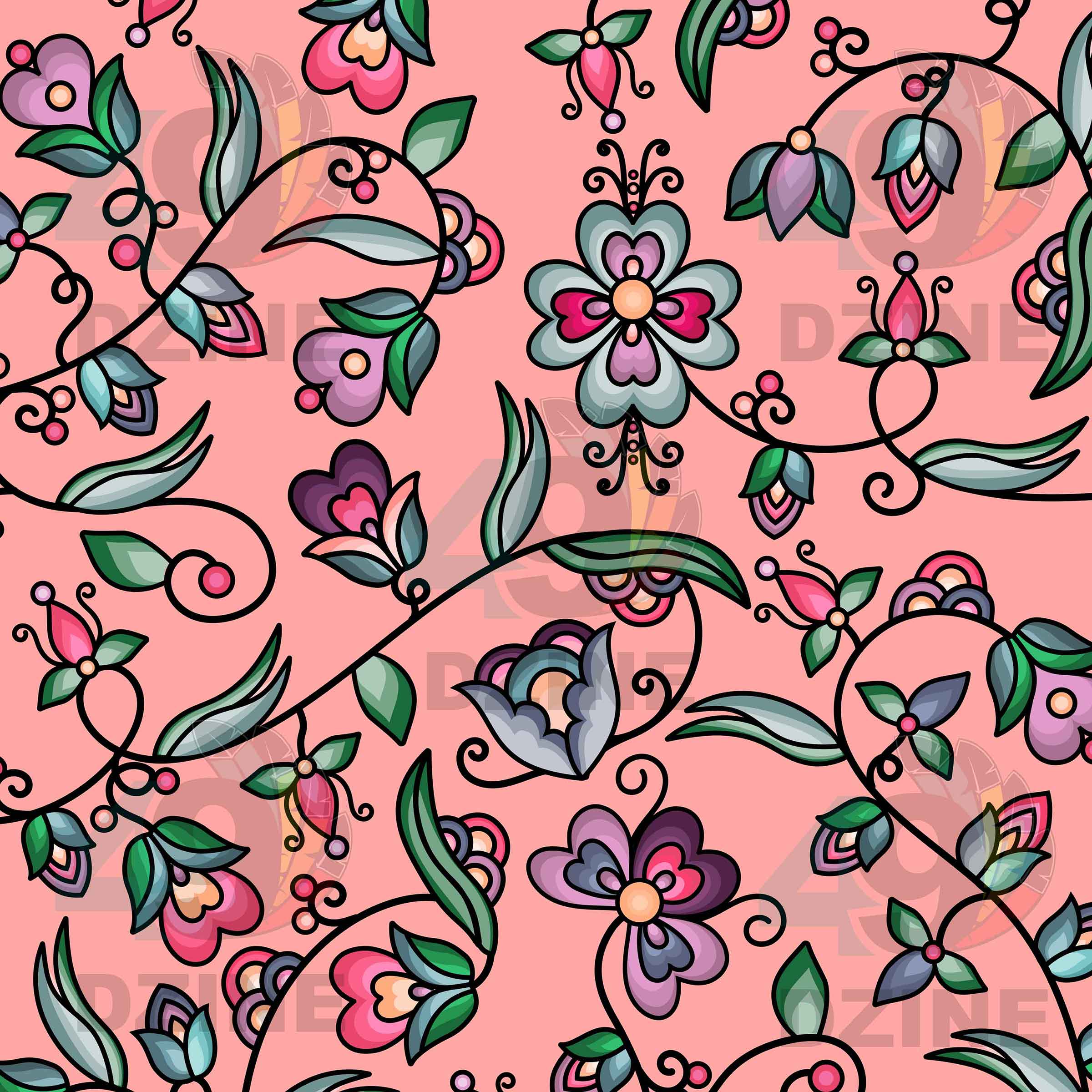 Amber Evening Garland Peach 42 Inch Cotton Poplin Pre Order