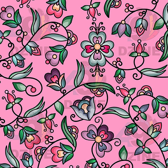 Amber Evening Garland Pink 42 Inch Cotton Poplin Pre Order