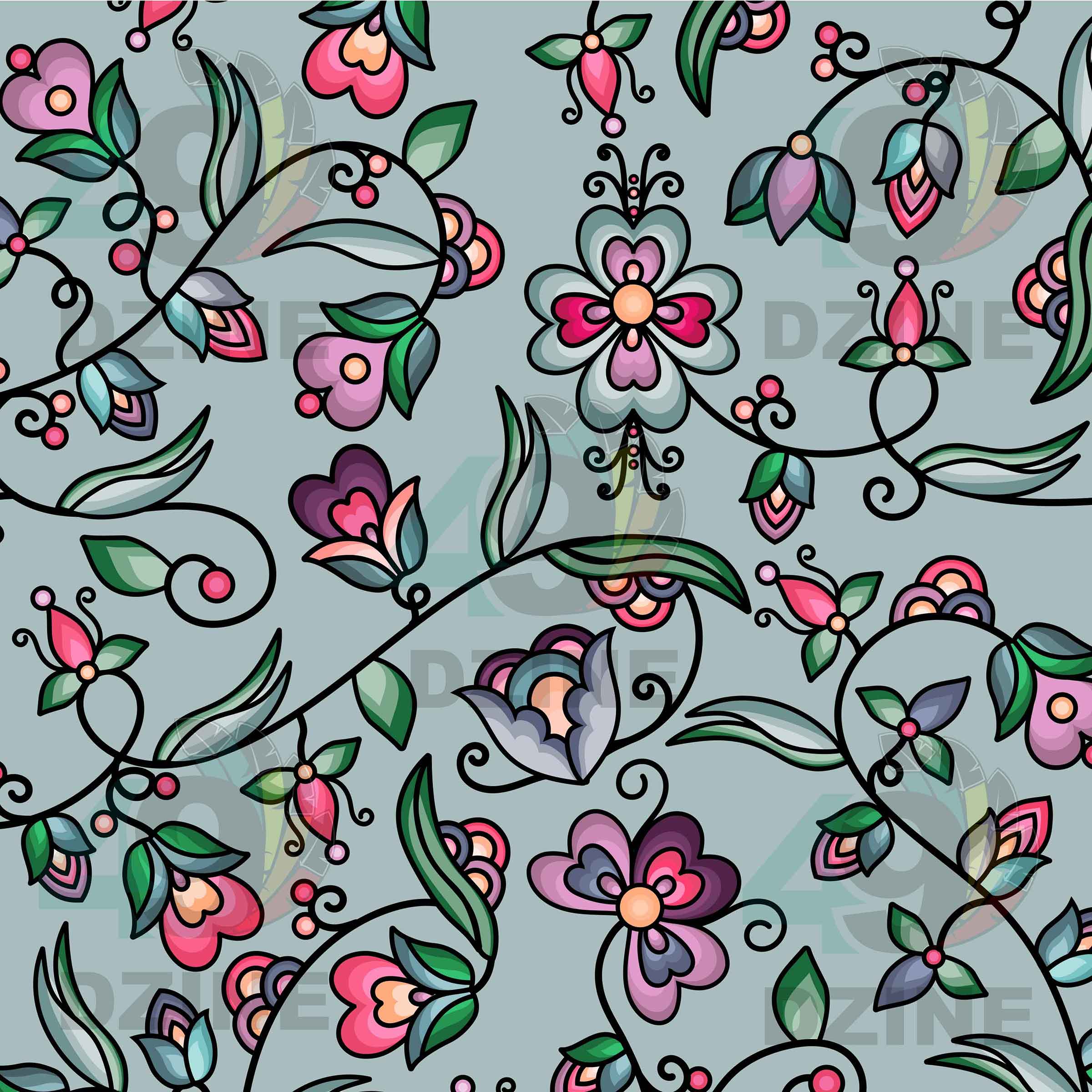 Amber Evening Garland Turquoise 42 Inch Pre Order Cotton Poplin