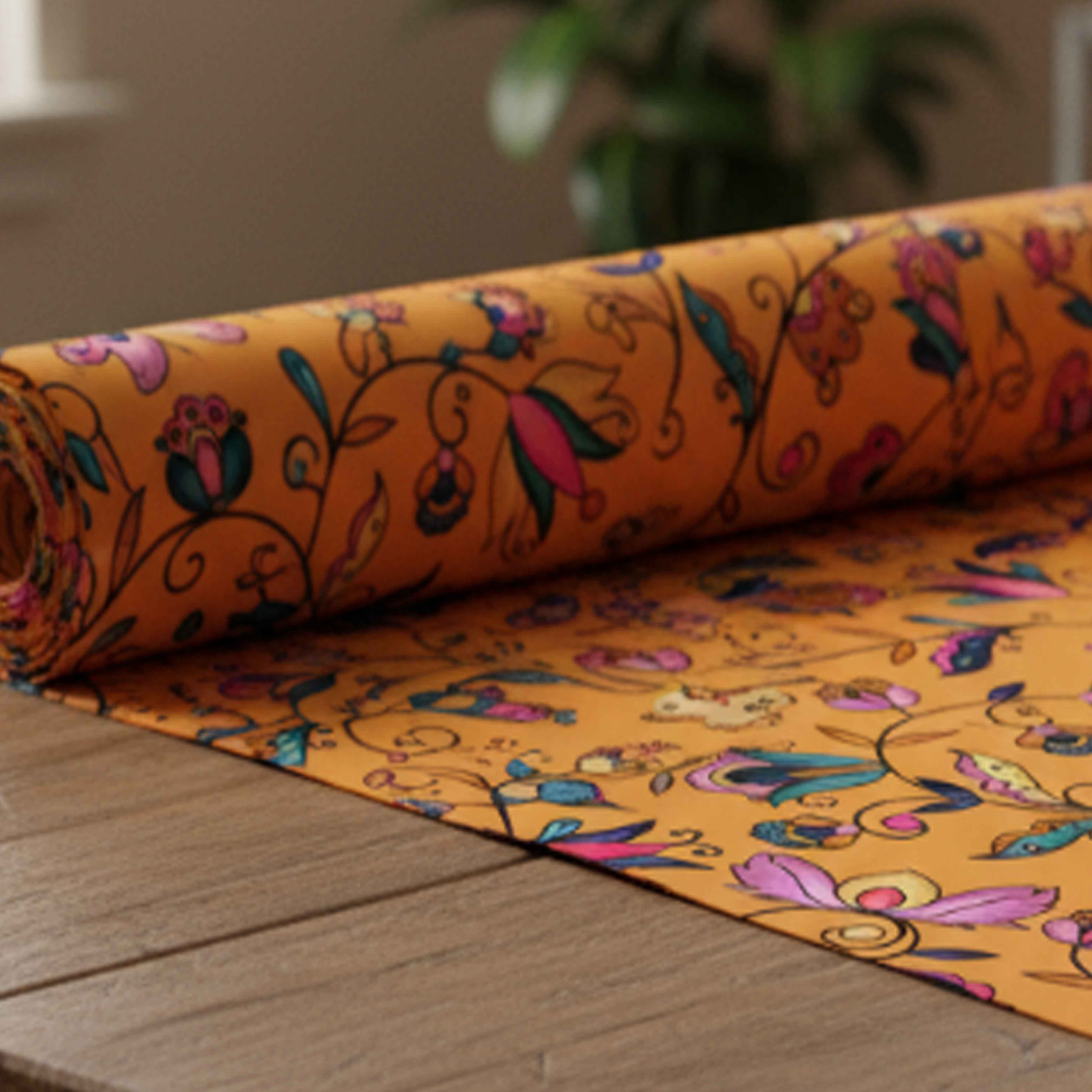 Copper Prairie Petals Orange 42 Inch Cotton Poplin Pre Order