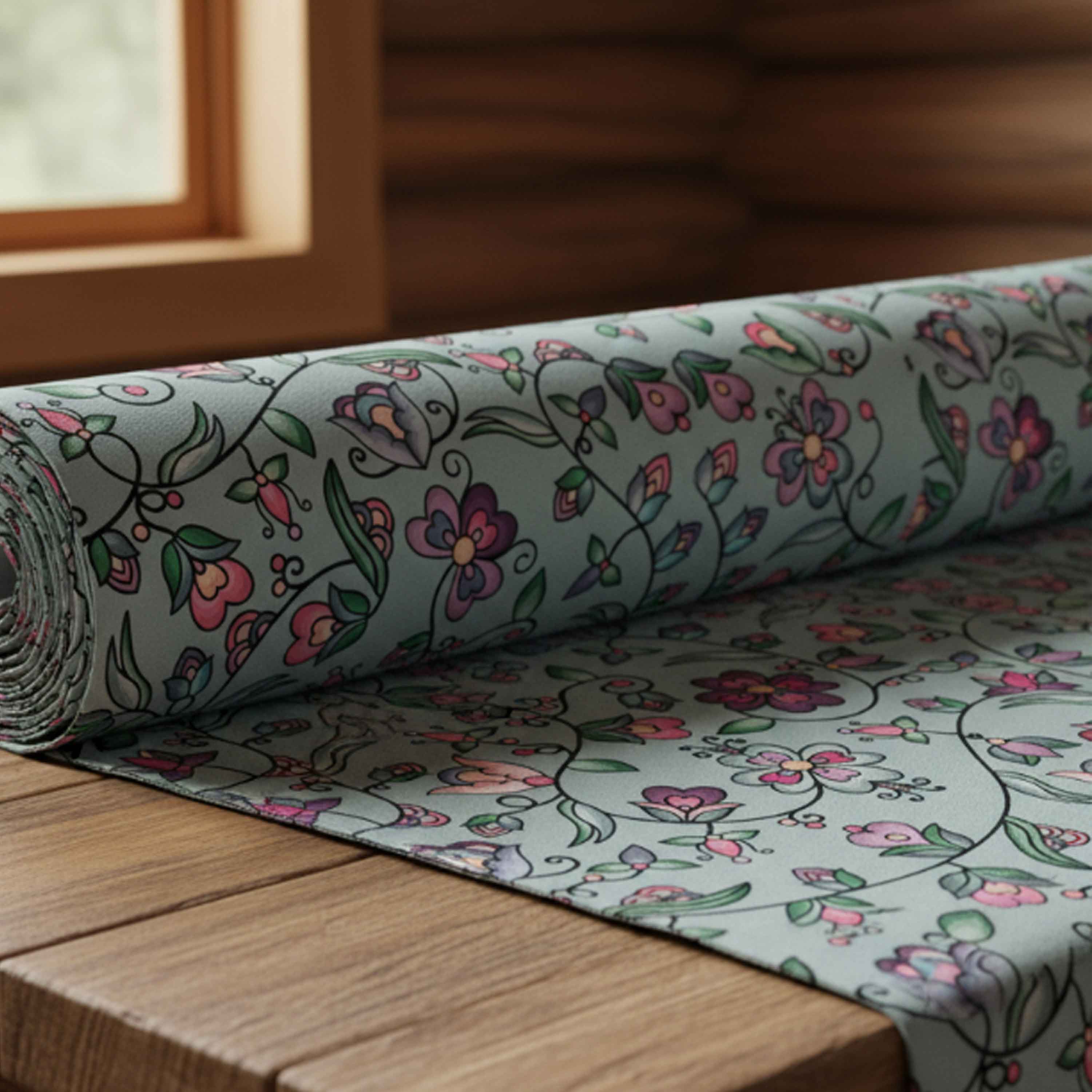 Amber Evening Garland Turquoise 42 Inch Pre Order Cotton Poplin