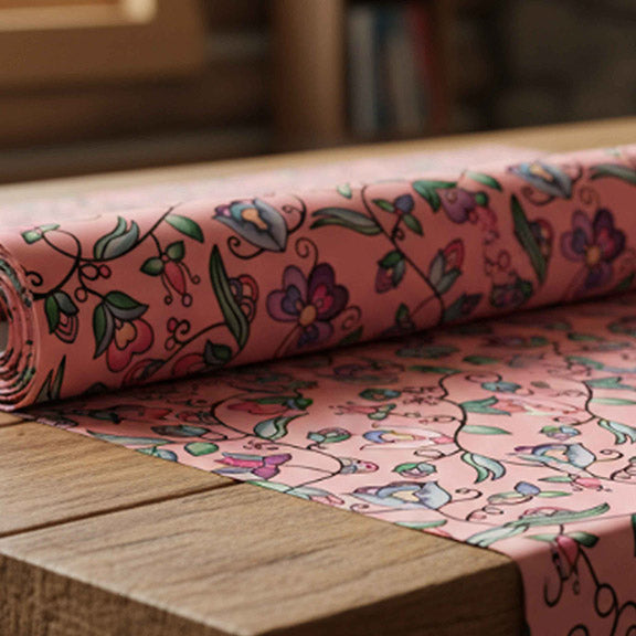 Amber Evening Garland Peach Satin Fabric By the Yard Pre Order