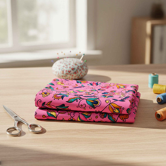 Copper Prairie Petals Pink 42 Inch Cotton Poplin Pre Order