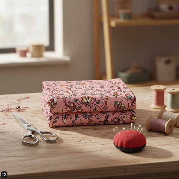 Burnt Sky Petals Peach 42 Inch Cotton Poplin Pre Order