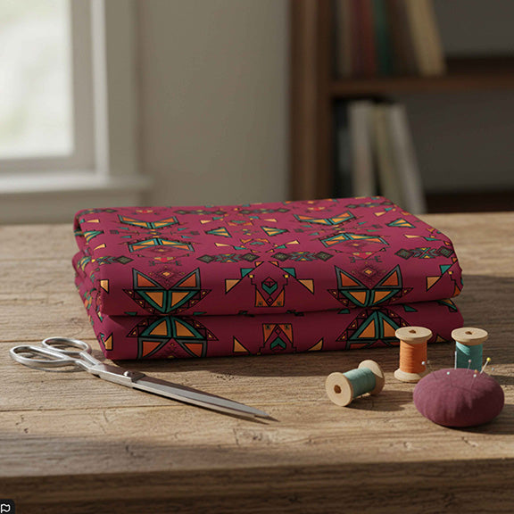 Arrow Dawn Maroon Satin Fabric By the Yard Pre Order