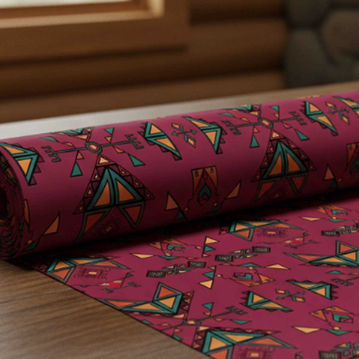 Arrow Dawn Maroon Satin Fabric By the Yard Pre Order