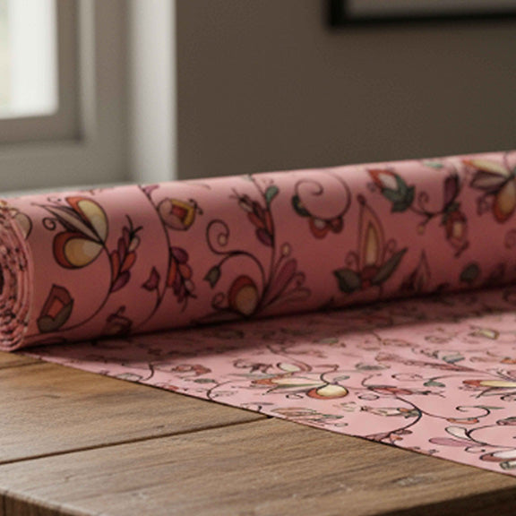 Burnt Sky Petals Peach Satin Fabric By the Yard Pre Order