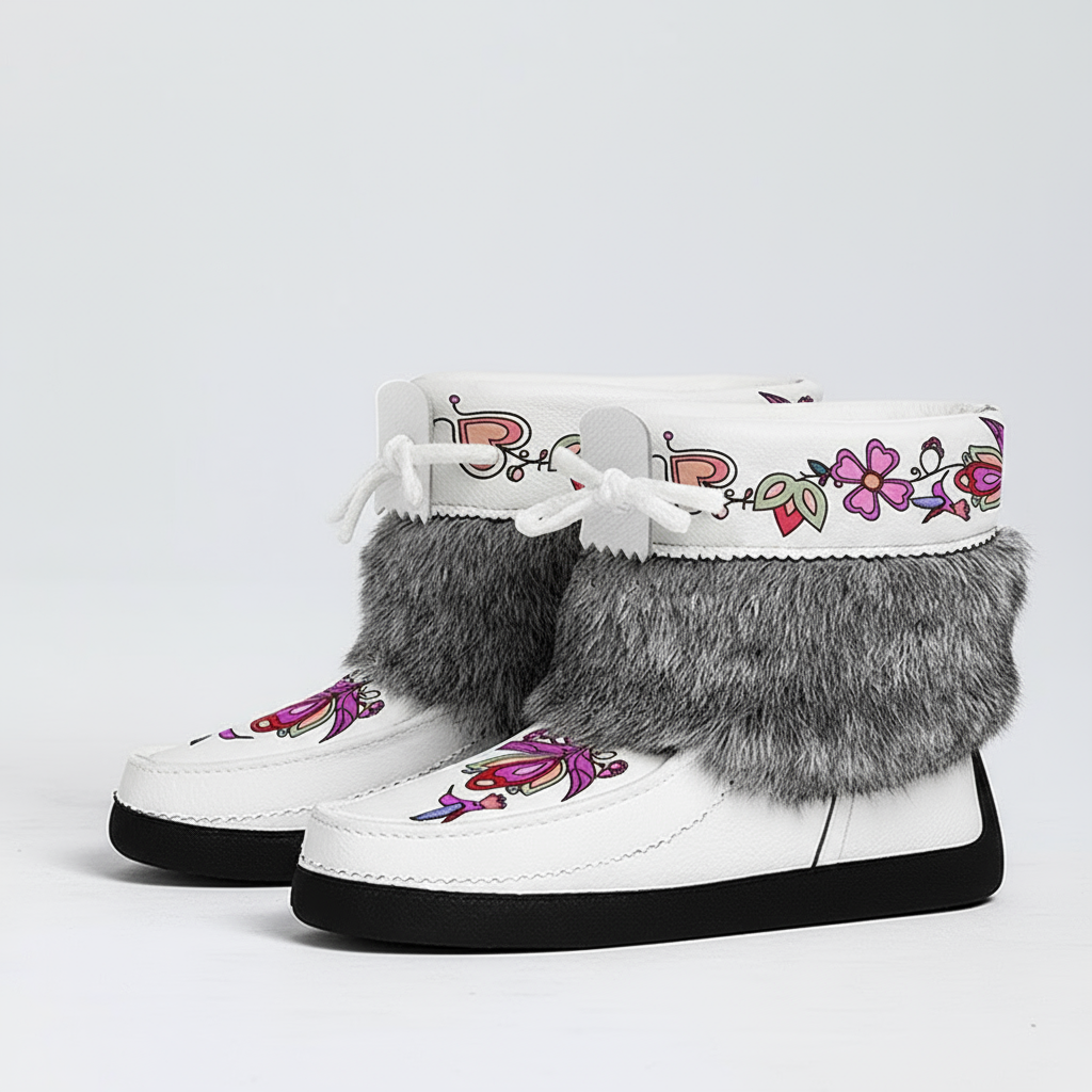 Frosted Leaf Spirit Leather MocLux Ankle with Fur