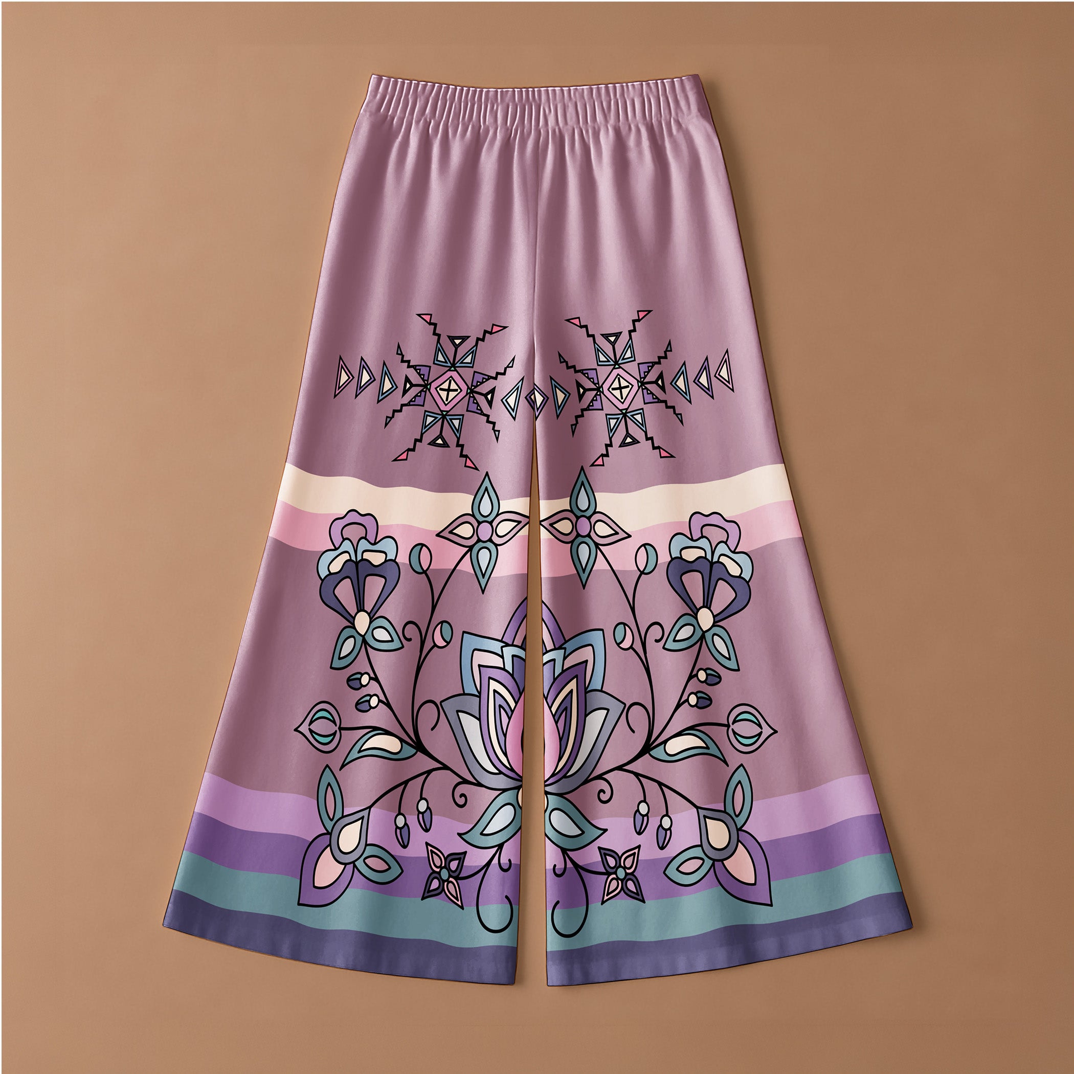 Snow Petal Spirit Women's Wide-Leg Pants
