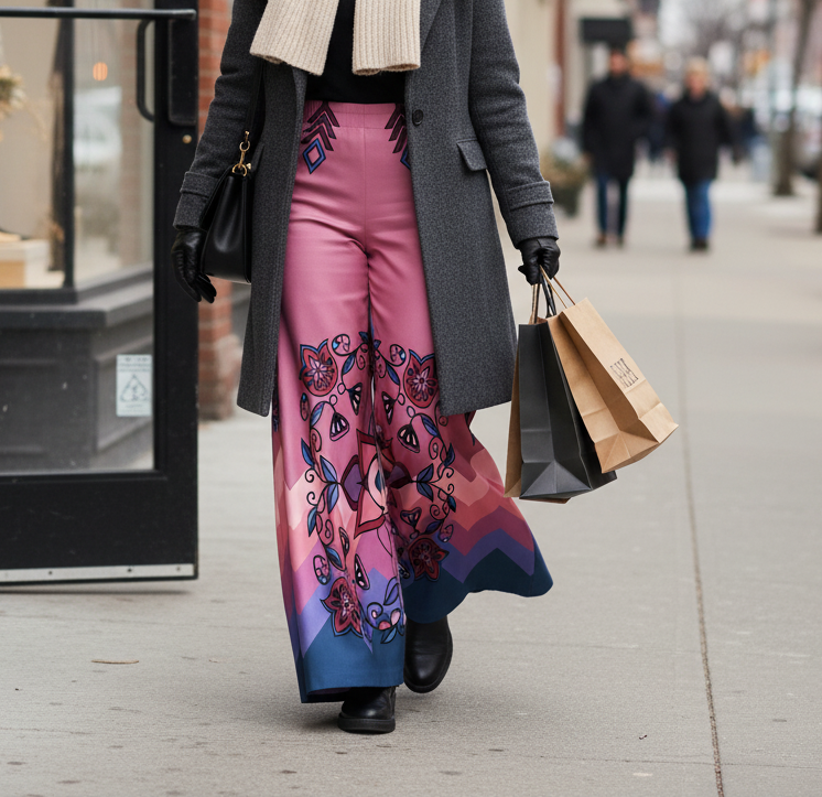 Frost Flower Circle Ribbon Pant