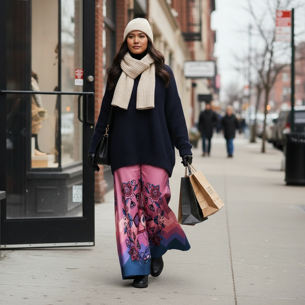 Frost Flower Circle Ribbon Pant