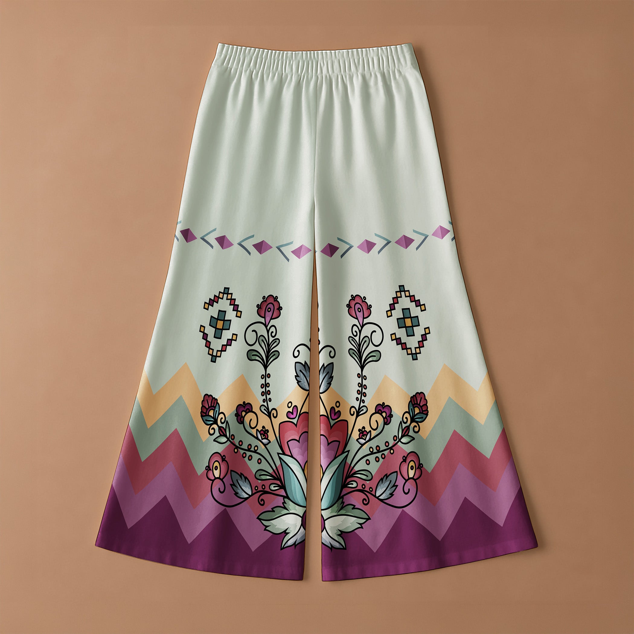 Sunset Berry Bloom Ribbon Pant