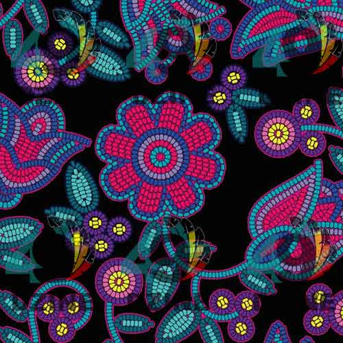 Beaded Nouveau Coal Satin Fabric By the Yard Pre Order