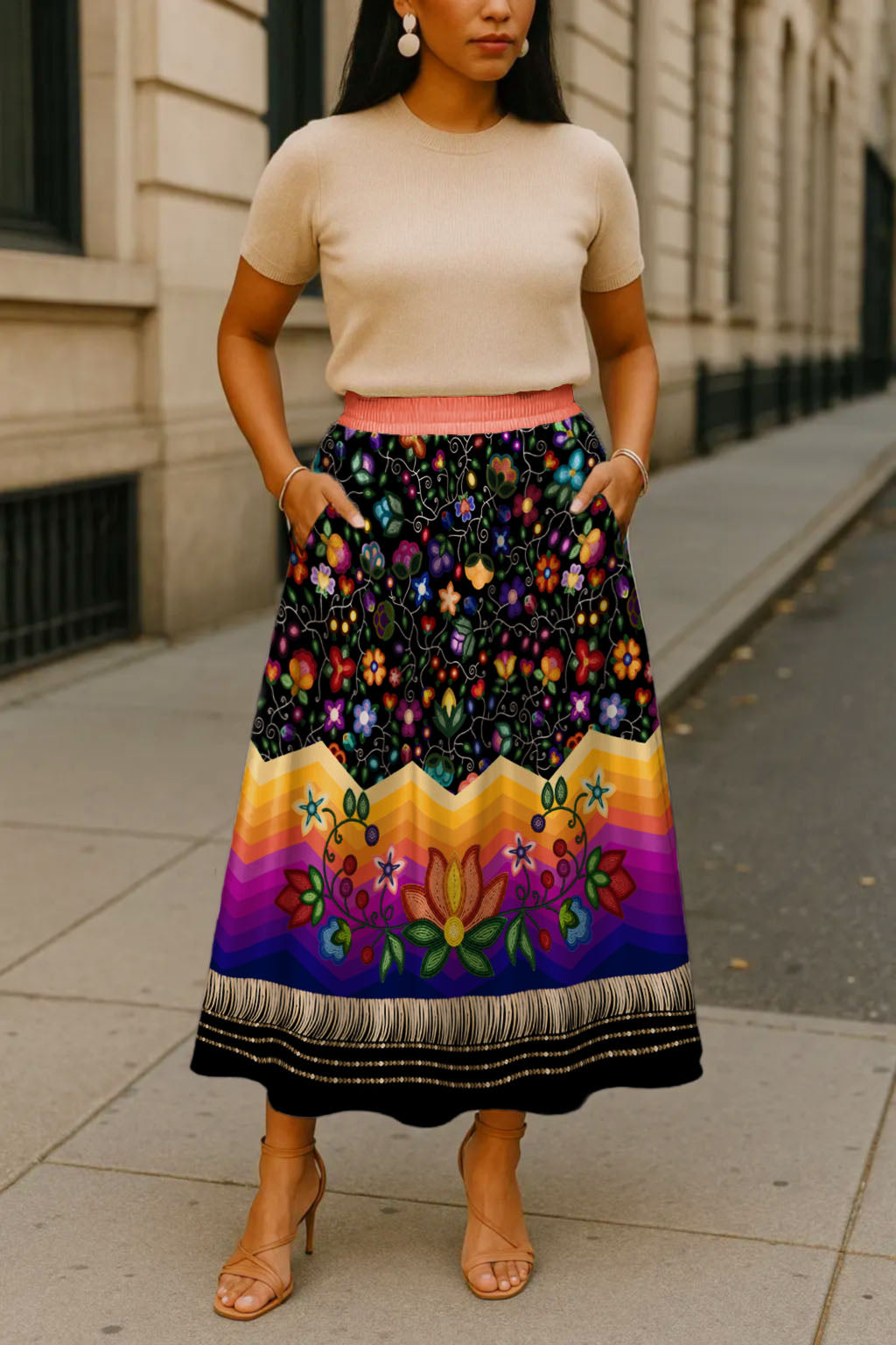 Beaded Offering Black 3 Skirt
