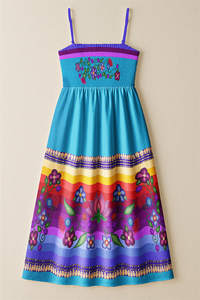 Beaded Offering Blue 1 Smock Top Dress