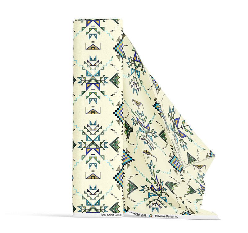 Bear Shield Cream 42 Inch Cotton Poplin Pre Order